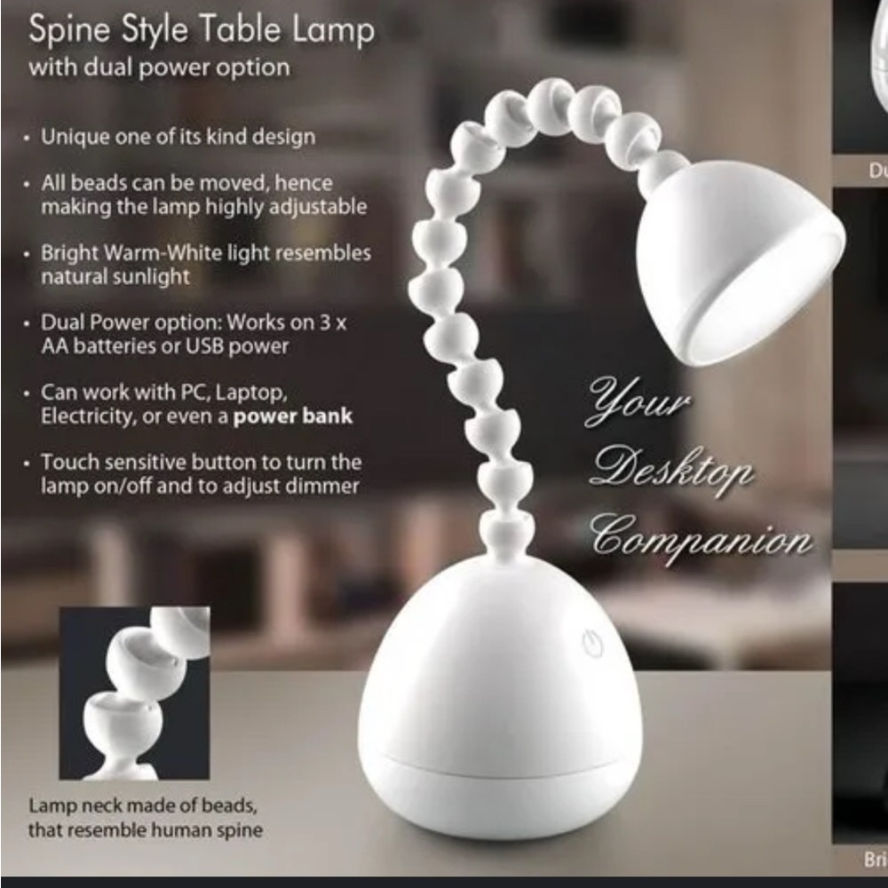 Modern White Flexible Desk Lamp - Picture 2 of 5